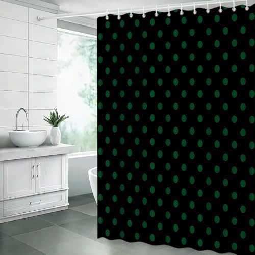 Polka Dot Shower Curtain Bathroom Decor with Hooks,70" Wx78 H