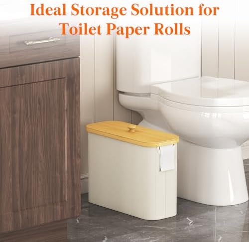 Lifewit Toilet Paper Storage Holder, Large Stand Basket, 23L, White