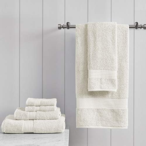 Madison Park Organic Cotton Bath Towel Set Absorbent, 6 Piece, Ivory