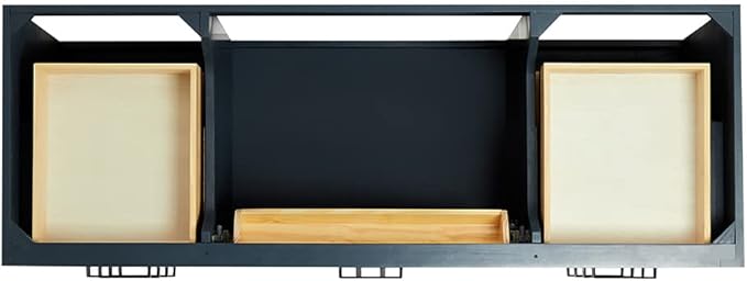 ARIEL Hepburn 60-inch Bathroom Vanity Base Cabinet,Solid Wood, 2 Soft Closing Doors, 9 Dovetail Drawers, Midnight Blue