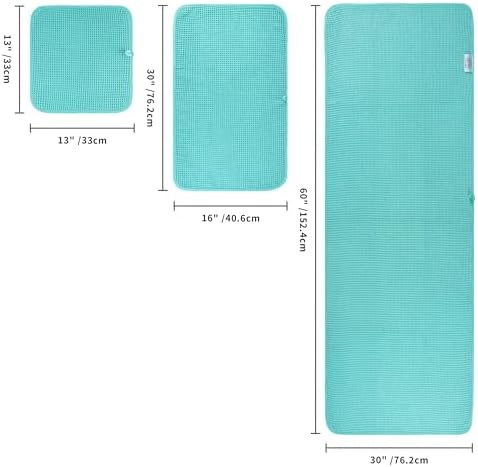 POLYTE 430 GSM Poly Blend Microfiber Quick Dry Waffle Bath Towel Set of 6