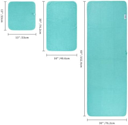POLYTE 430 GSM Poly Blend Microfiber Quick Dry Waffle Bath Towel Set of 6