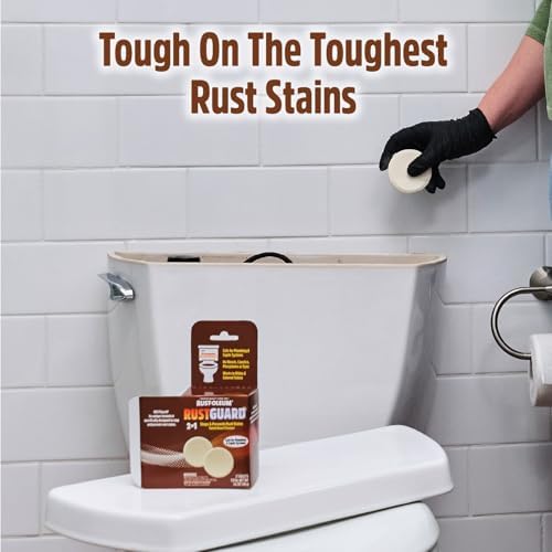 Rust-Oleum RustGuard Rust Stain Remover | Heavy-Duty Iron Stain Remover & Toilet Bowl Cleaner For White & Colored Toilets | 2 Tablet Box
