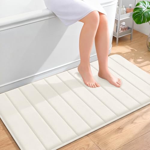 OLANLY Memory Foam Long Bathroom Rugs Runner 44x24, Super Soft Absorbent