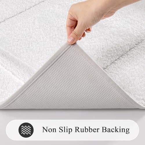 SHACOS Soft Microfiber Bathroom Rugs Set of 2 Pieces, White