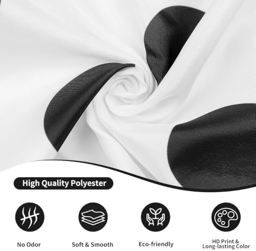 Polka Dots Shower Curtain, Black White Waterproof Fabric Shower Curtain for Bathroom with Modern Abstract Geometric Circle Bath Curtain Decor with Hooks, Machine Washable, 60''Wx72''L