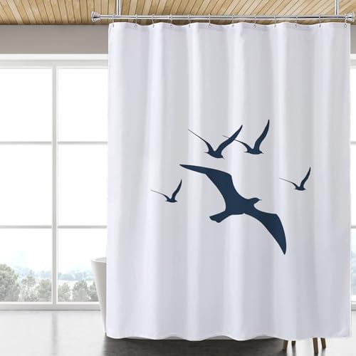 LLSCL Fabric Shower Curtain Liner with Magnets, Waterproof Hotel Quality, 72 x 72 Machine Washable