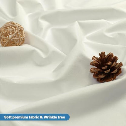 2 Pack Water-Repellent Fabric Shower Curtain Liner, 72x72 Cream
