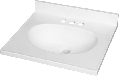 Cultured Marble Composite Bathroom Sink Top - Fits Standard 18” Vanity | Elegant and Durable Bathroom Sinks for Modern Homes - Upgrade Your Space - Perfect for Any Bathroom Design