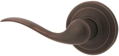 Kwikset Tustin Dummy Door Handle, Single Sided Lever for Closets, French Double Doors, and Pantry, Venetian Bronze Non-Turning Left Handed Interior Push/Pull Lever, with Microban Protection