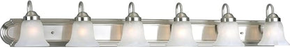 Progress Lighting P3056-09 Alabaster Glass Bath & Vanity, 48-Inch Width x 7-1/4-Inch Height, Nickel