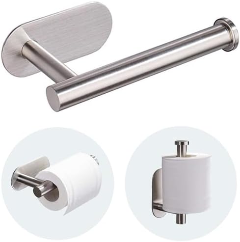 JOPOFI Toilet Paper Holder - Adhesive Toilet Paper Holder - Brushed Nickel