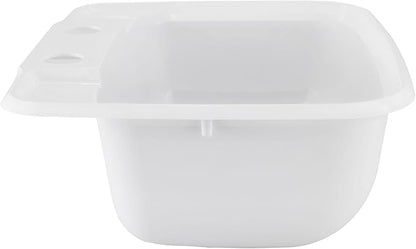 RecPro Rectangle RV Bathroom Sink | Single Bowl Lavatory Sink | Camper Basin | Plastic (White)