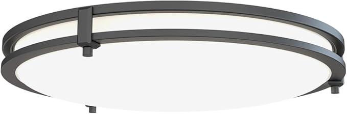 Juno Saturn Flush Mount Ceiling Light with Switchable Color Temperature (2700K-5000K), 16-Inch, Matte Black