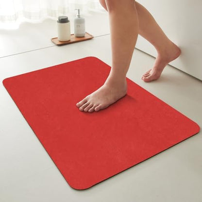 TYUU Thin Bath Mat, Large Christmas Bathroom Rugs Non Slip, 36x48 Red
