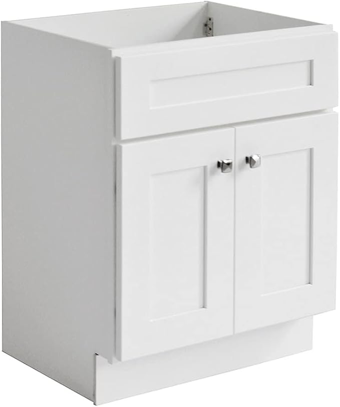 Design House Brookings Bathroom Vanity, 24", White | Adjustable Hinges, Freestanding, Contemporary/Modern, Wood, Bath, 586933