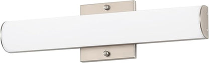 15.74" Modern Brushed Nickel Vanity Light Bar - 18W Dimmable LED Bathroom Lighting Fixtures Over Mirror, Wall Mount Bath Lights