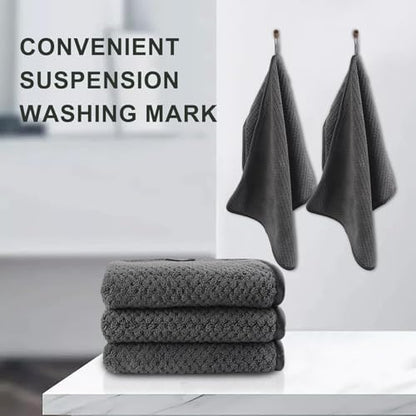 KinHwa Hand Towels for Bathroom, Microfiber Face Towels, 12x20 Inch, 2 Pack