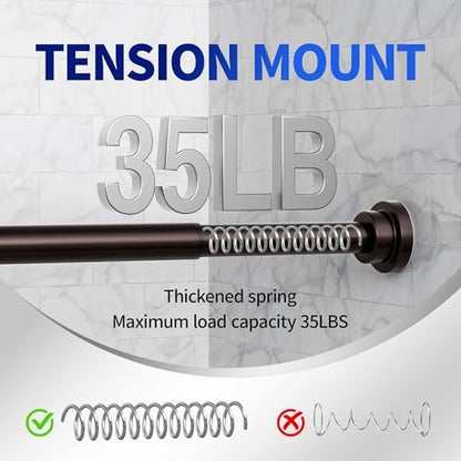 Mcrbeay Shower Curtain Rod, 1" Diameter Heavy Duty Tension Shower Rod