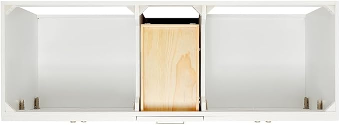 ARIEL Hamlet 60-inch Bathroom Vanity with Sink,Solid Wood, 1.5-inch Italian Carrara Marble Countertop, Double Rectangular Porcelain Sink, 4 Soft Closing Doors, 3 Dovetail Drawers, White