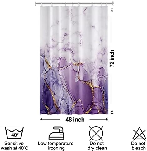 Purple Marble Stall Waterproof Shower Curtain 48x72 inches