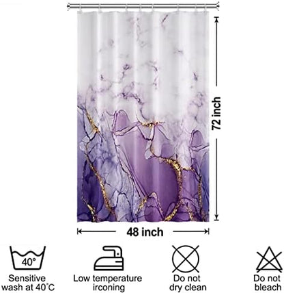 Purple Marble Stall Waterproof Shower Curtain 48x72 inches