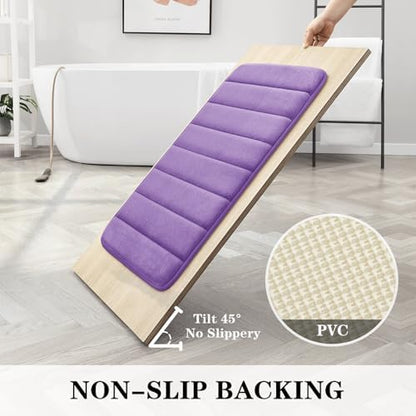 BYSURE Lavender Memory Foam Bathroom Rug Set 3 Piece