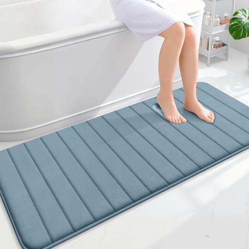 OLANLY Memory Foam Long Bathroom Rugs Runner 59x24, Super Soft Absorbent