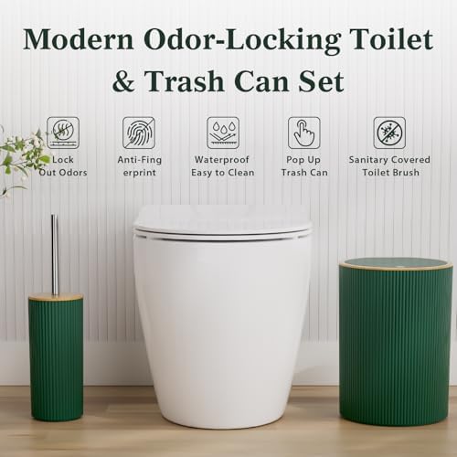 10PC Bathroom Accessories Set - Dark Green Bathroom Decor Sets