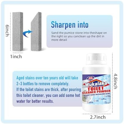 Pumice Stone for Toilet Cleaning Bowl Stick, Toilet Bowl Cleaners Brush, Powerfully Cleans Hard Water Rings, Calcium Buildup and Stains, Suitable for Cleaning Toilets, Bathroom