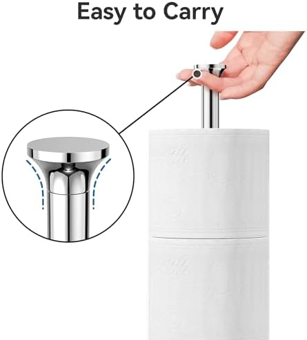 Toilet Paper Holder Stand(with Reserve Function), Free-Standing Spare Rolls Storage Holder, Stainless Steel, Modern Design