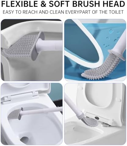 RV Toilet Bowl Brush, Toilet Brush Silicone Won't Damage Toilets, Wall Mounted Toilet Brush-Anti-Roll, Anti-Drip Design, Suitable for RV Travel Trailers and Campers, Made by RVers for RVers