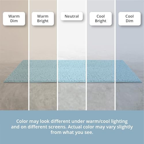ITSOFT Extra Large Plush Bathroom Rug 59"x21", Absorbent Machine Washable Non Slip Chenille Bath Mats, Quick Dry Bathmat, Bath Rugs for Bath, Shower, Bedroom, or Door Mat, Spa Blue