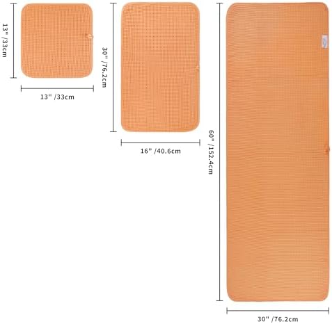 POLYTE 430 GSM Poly Blend Microfiber Quick Dry Waffle Bath Towel Set of 6
