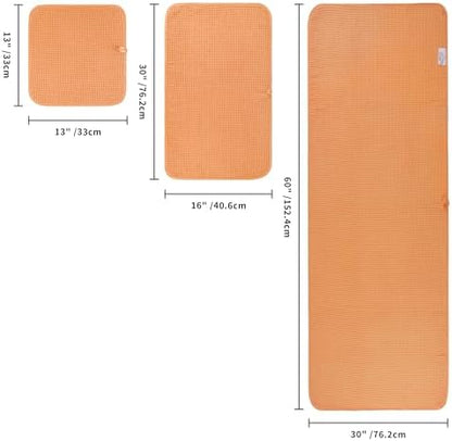 POLYTE 430 GSM Poly Blend Microfiber Quick Dry Waffle Bath Towel Set of 6