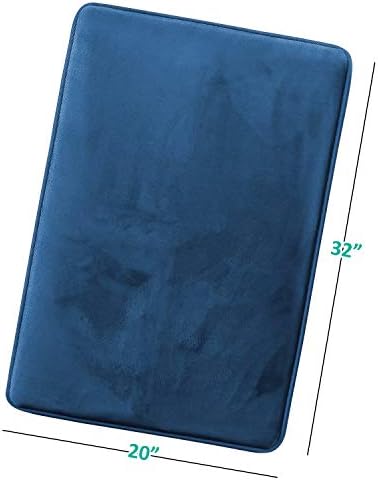 Clara Clark Bathroom Rugs, Velvet Memory Foam Bath Mat, Non-Slip, Machine Washable Bath Rugs - Dries Quickly, Ultra Soft Plush Bath Mats for Bathroom, 20 x 32, Royal Blue