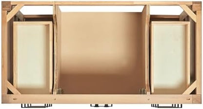 ARIEL Cambridge 48 Inch Single Rectangle Sink Bathroom Vanity with Nero Marquina Black Quartz Countertop 1.5 Inch in Natural Oak