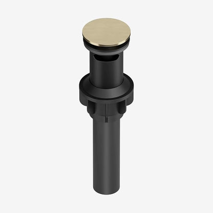 Gold Waterfall Bathroom Faucet Single Hole Single Handle | SUS 304 Stainless Steel,with Pop Up Drain Assembly & Deck Plate,Lavatory Rv Vanity Mixer Tap,3/8" Supply Hoses,Deck Mount
