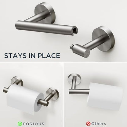 FORIOUS Toilet Paper Holder and Towel Ring Set, Bathroom Accessories Set