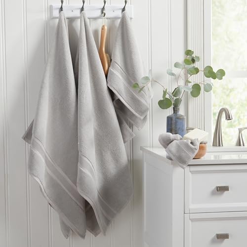 Luxury Bamboo Rayon Oversized Bath Towel Set | 2-Pack | Ultra Soft | Grey