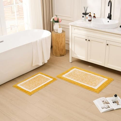 CozeCube Harvest Gold Bath Mat 47"x24" Non Slip Washable Rug