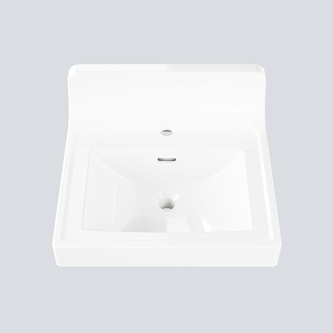 20X17 Inch White Ceramic Drop-in Bathroom Sink, Oval Vanity Top with & 3-Hole Faucet (1.25" Centers), CUPC Certified Contemporary Lavatory for Small Spaces