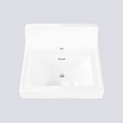 20X17 Inch White Ceramic Drop-in Bathroom Sink, Oval Vanity Top with & 3-Hole Faucet (1.25" Centers), CUPC Certified Contemporary Lavatory for Small Spaces