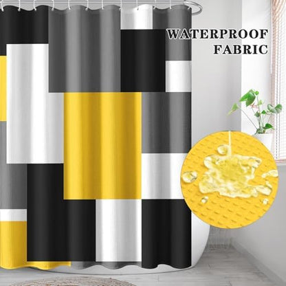 Shower Curtain Set, for Bathroom Decor 72" x 72", Geometric