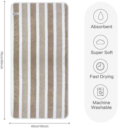 KinHwa Microfiber Hand Towels for Bathroom Soft and Absorbent Face Towels Brown Bathroom Hand Towels for SPA Hair Bath 16inchx30inch 2 Pack