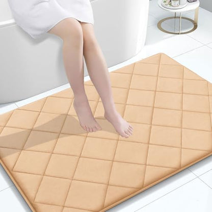 OLANLY Memory Foam Bath Mat 47x32, Ultra Soft and Absorbent Bathroom Rugs