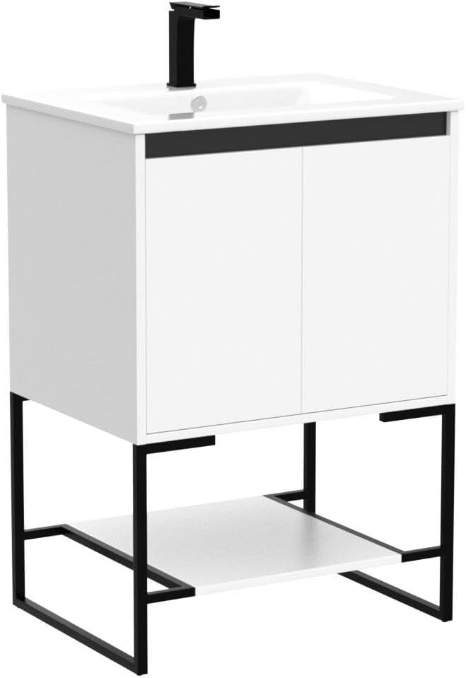 24 Inch Bathroom Vanity with Sink - Modern Knob Free Design, Elegant Space-Saving Solution for Your Bathroom - Durable, Bathroom Vanities for a Contemporary Look - Urbania Collection