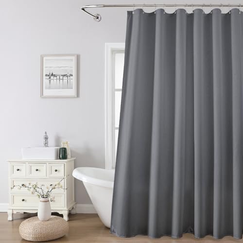 1 Pack Water-Repellent Fabric Shower Curtain Liner, 72x72 Grey