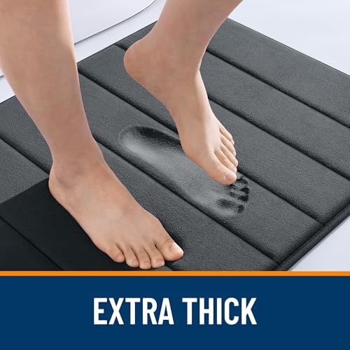 OLANLY Memory Foam Large Bath Mat 59x34, Super Soft Absorbent Bathroom Rugs