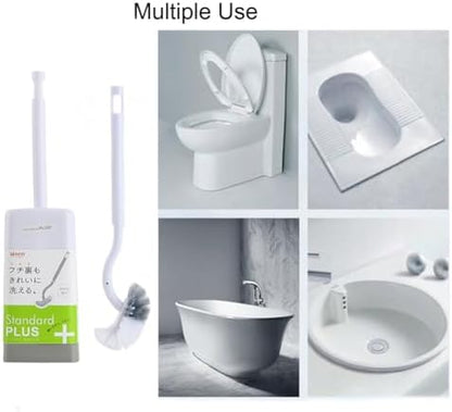 Marbarsse Bathroom Toilet Bowl Brush and Holder, Curved Design Toilet Brush for Deep Cleaning Under Rim, Best Toilet Brush Set, Easy Handy CompactToilet BowlCleaner Brush for Bathroom, 4 Pack